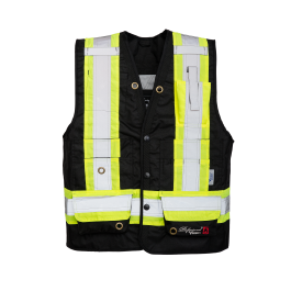 FR- FLAME RESISTANT RIP-STOP THERMOMAXX INSULATED SAFETY VEST BLACK