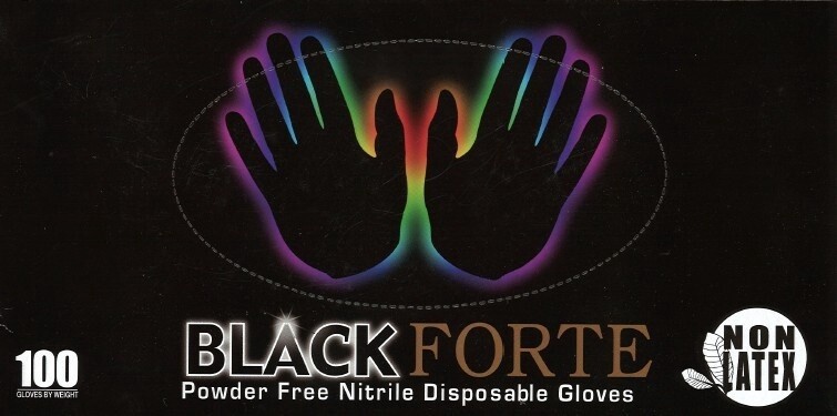 BLACK NITRILE DISPOSEABLE GLOVES 4.5 MIL
