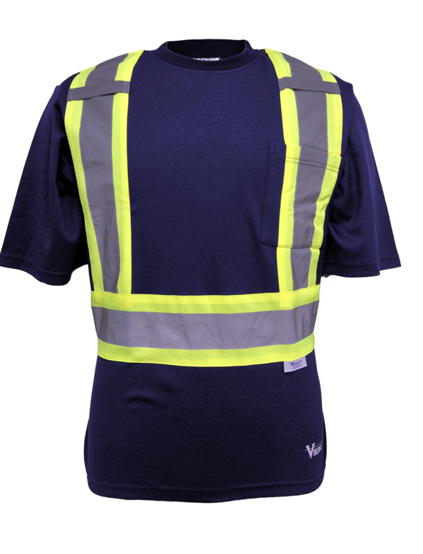 POLYESTER COTTON LINED SAFETY T SHIRT NAVY