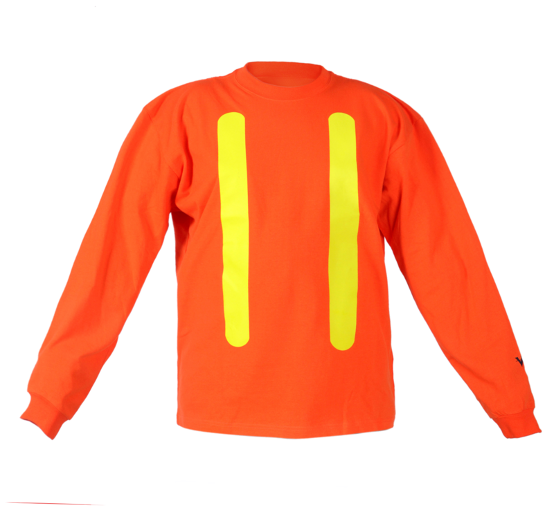 SAFETY COTTON LONG SLEEVE SHIRT ORANGE