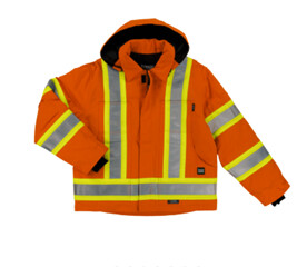 COTTON DUCK INSULATED SAFETY JACKET ORANGE