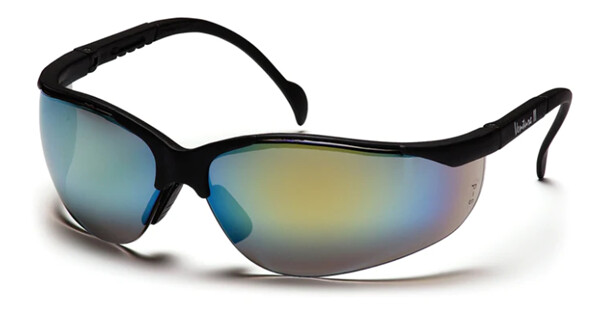 VENTURE II SAFETY GLASSES BLK FRM GOLD MIRROR LENS