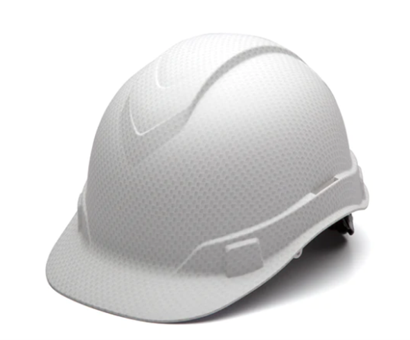 RIDGELINE MATTE WHITE CARBON FIBER PATTERN REGULAR BRIM HARD HAT