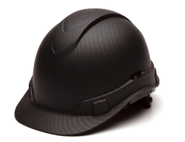 RIDGELINE MATTE BLACK CARBON FIBER PATTERN REGULAR BRIM HARD HAT