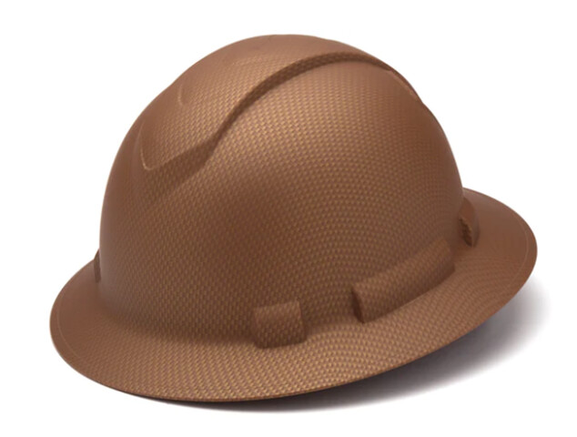 RIDGELINE MATTE COPPER CARBON FIBER PATTERN FULL BRIM HARD HAT