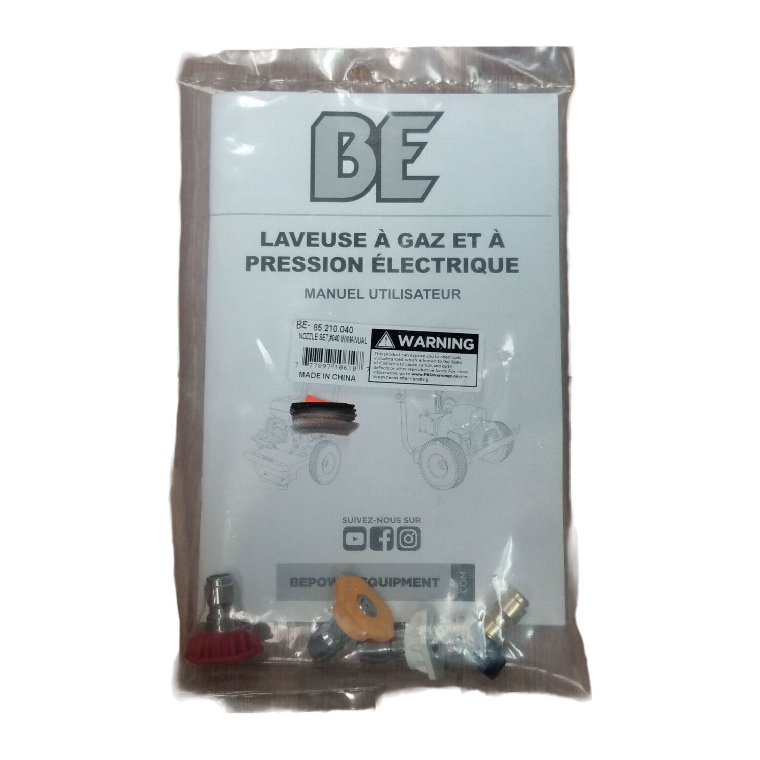 PRESSURE WASHER TIP ASSORTMENT &amp; MANUAL