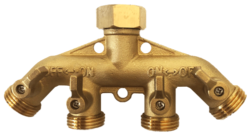 4 WAY VALVED WATER HOSE SPLITTER