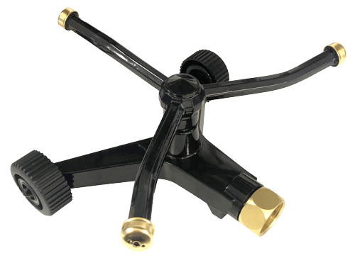 WHIRLING SPRINKLER, ALUMINUM BASE W/ WHEELS