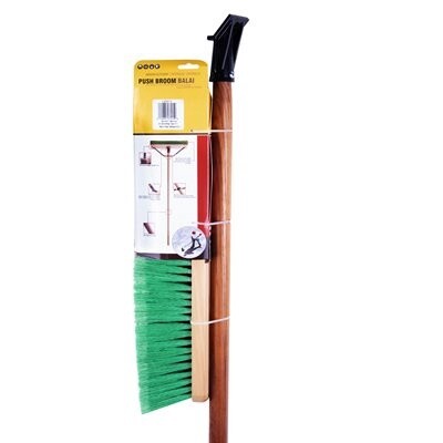 PUSH BROOM 18&quot; INDOOR/OUTDOOR SOFT &amp; HARD BRISTLE