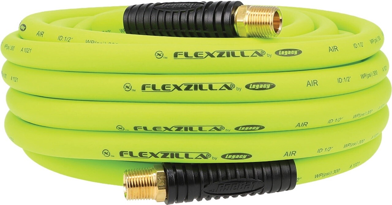 FLEXZILLA HYBRID POLYMER AIR HOSE 1/2&quot; X  50&#39; W 3/8&quot; MNPT ENDS