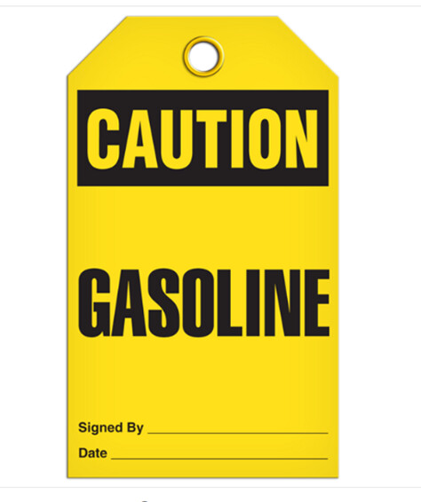 CAUTION GASOLINE TAGS