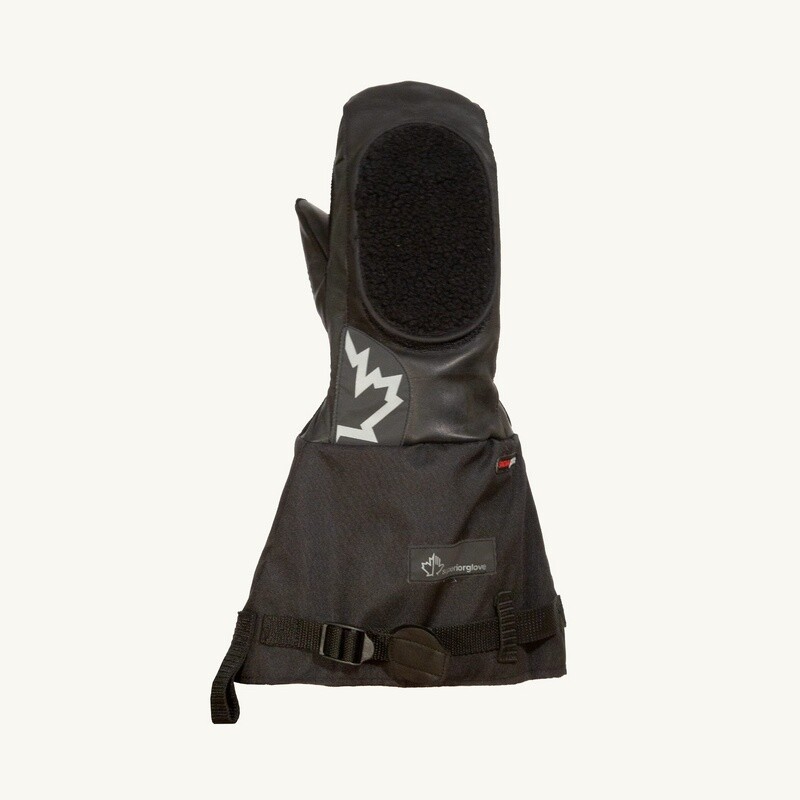 SNOW FORCE WINTER MITT DELUXE BLACK COWGRAIN REMOVABLE THINSULATE FOAM LINER