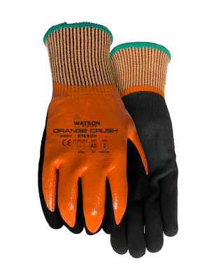 GLOVE - STEALTH ORANGE CRUSH FULL DIP NITRILE GLOVE -DISCOUNTED NON-RETURNABLE