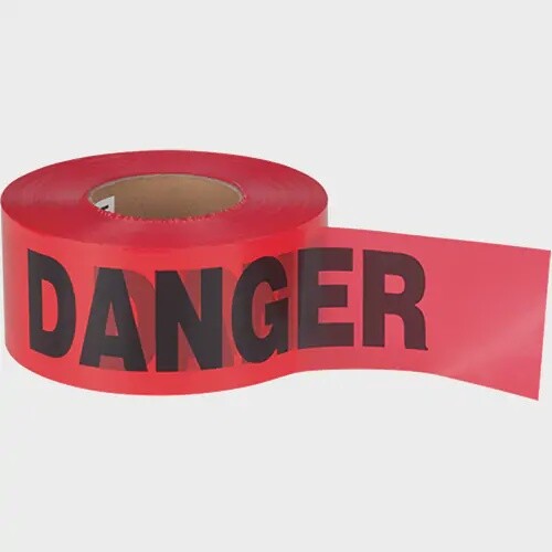 BARRICADE TAPE - DANGER - RED - 3&quot; X 1000