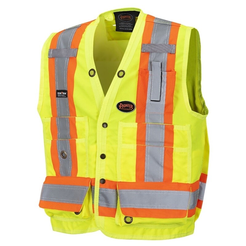 SURVEYOR'S SAFETY VEST YELLOW/GREEN