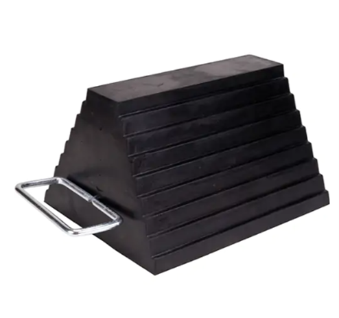 WHEEL CHOCK, RUBBER 9&quot; X 9&quot; X 6&quot; W/HANDLE