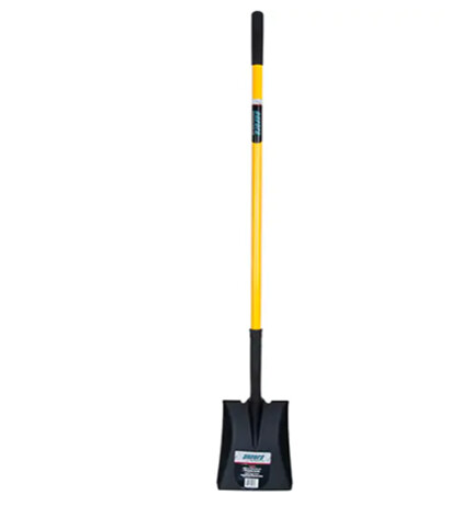 SHOVEL - SQUARE POINT - BLADE 11-1/2&quot; X 8-1/2&quot; - FIBERGLASS HANDLE 48&quot;