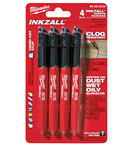 MILWAUKEE INKZALL™  4 PC FINE MARKER SET