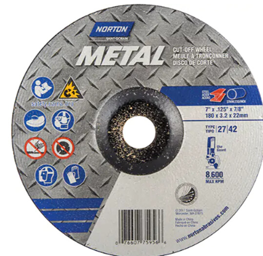 7&quot; X 1/8&quot; X 7/8&quot; METAL CUTTING DISC DEPRESSED CTR