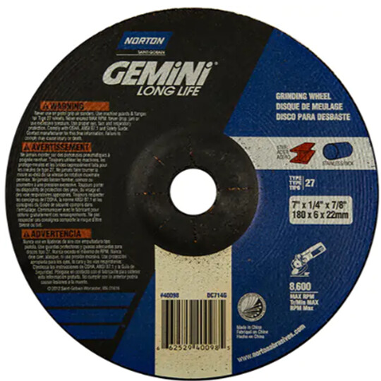 7&quot; X 1/4&quot; X 7/8&quot; GRINDING DISC