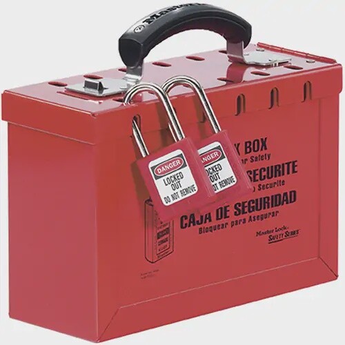 SCN-SAL519 LOCKOUT BOX FOR 13 LOCKS STEEL TRILINGUAL