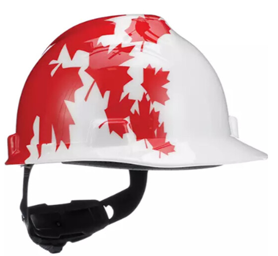 HARD HAT - CANADIAN MAPLE LEAF - V-GARD - FAS-TRAC