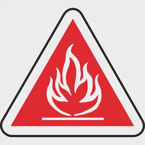 SIGN 12&quot; TRIANGLE FLAMMABLE ADH VINYL