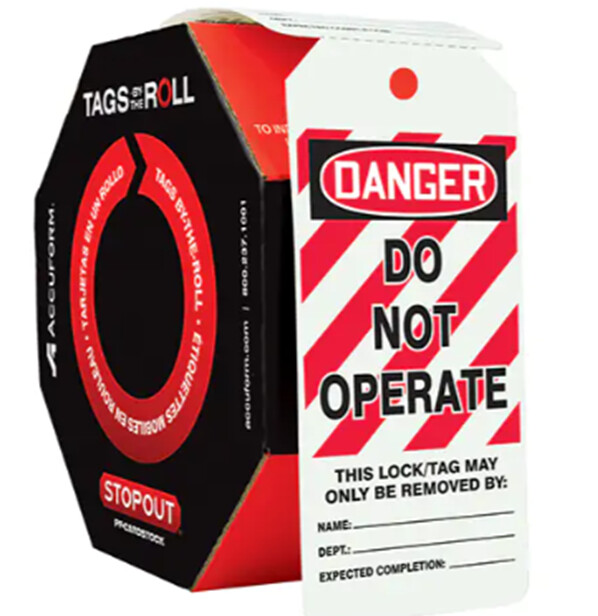 LOCK OUT TAG ROLL 25 PK