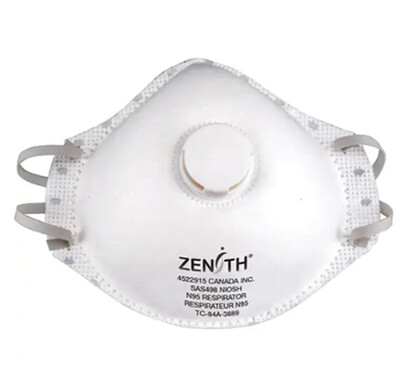 RESPIRATOR - N95 PARTICULATE W/VALVE - 12/BOX