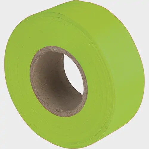 TAPE - FLAGGING - FLUO LIME - 1-3/16&quot; X 150