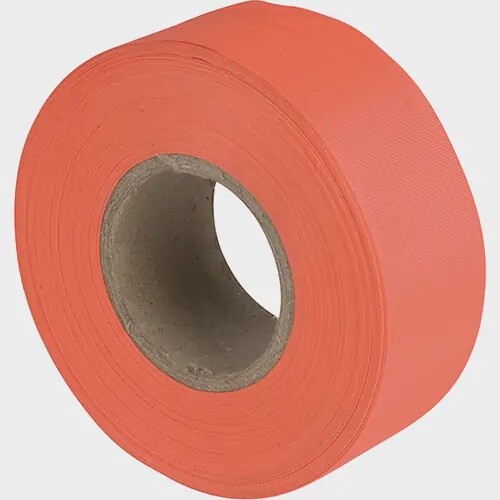 TAPE - FLAGGING - FLUO ORANGE - 1-3/16" X 150