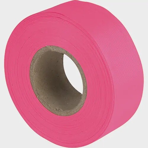 TAPE - FLAGGING - FLUO PINK - 1-3/16&quot; X 150
