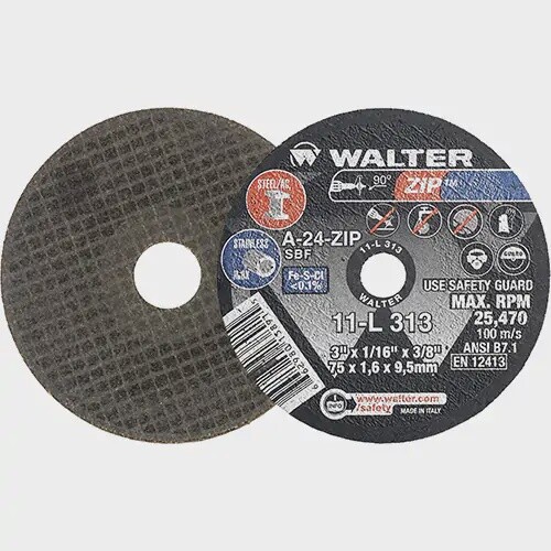 ZIP WALTER WHEEL 3&quot; X 1/32&quot; X 3/8&quot;