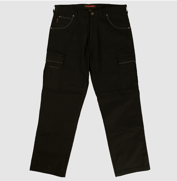 FLEX TWILL STAIN/WATER REPELLANT CARGO PANTS, Colour: Black, Size: 32 X 32