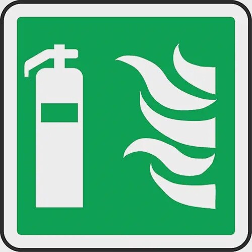 SIGN 6&quot; SQUARE FIRE EXTINGUISHER