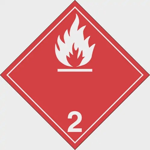 Flammable Gases TDG Placard, Vinyl 10.75&quot; x 10.75&quot;