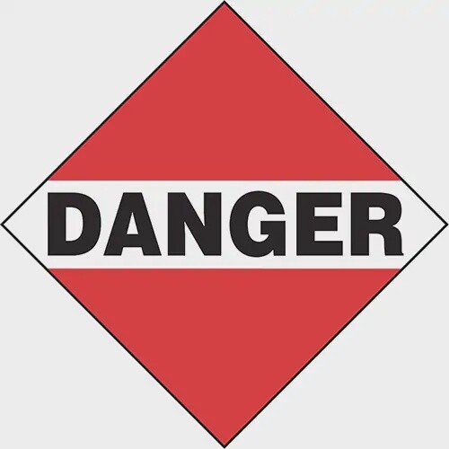 Danger Mixed Load TDG Placard, Vinyl