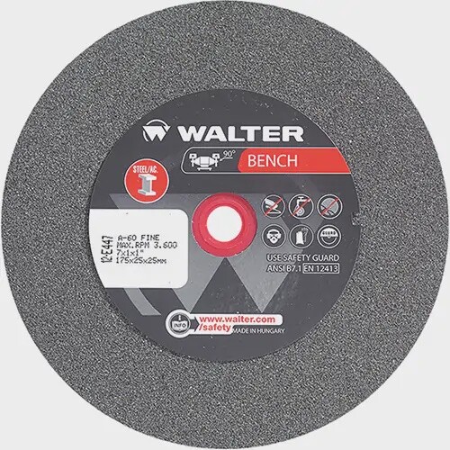 BENCH GRINDING WHEEL 60 GRIT 7&quot; X 1&quot; X 1&quot;