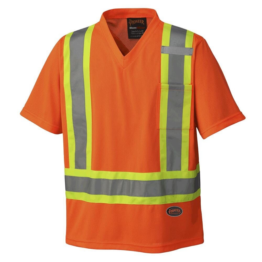 MICRO MESH QUICK DRY TRAFFIC T SHIRT H-VIZ ORNG 5XL