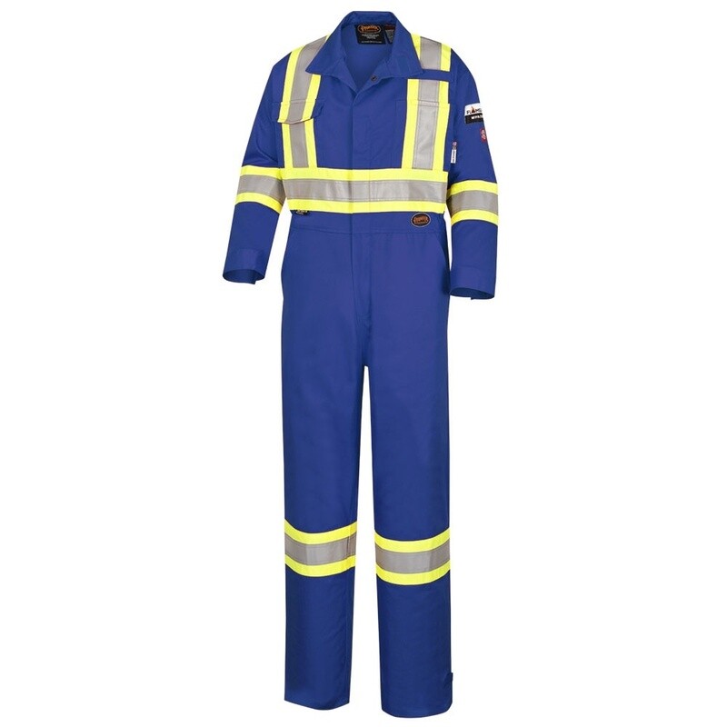 FR FLAME RESISTANT COTTON SAFETY COVERALL ROYAL BLUE