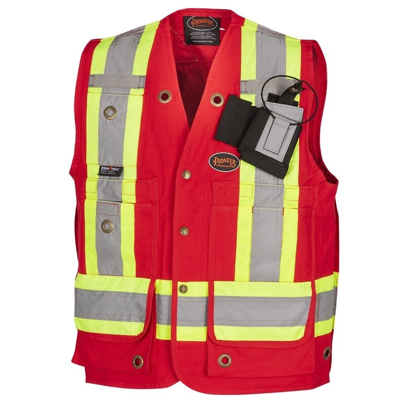 SURVEYORS/SUPERVISORS COTTON DUCK SAFETY VESTRED