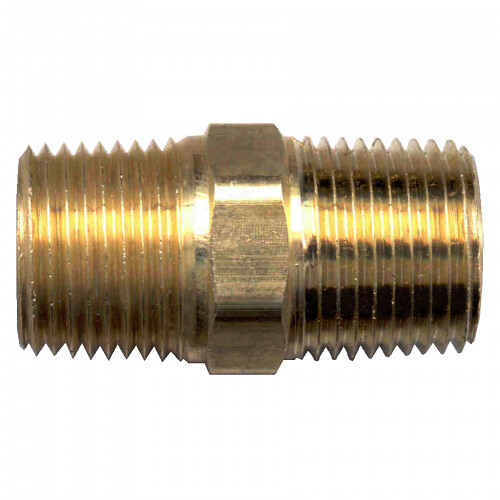 1/4" BRASS HEX NIPPLE