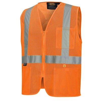 FR MESH SAFETY VEST 2&quot; REFL TAPE ORANGE