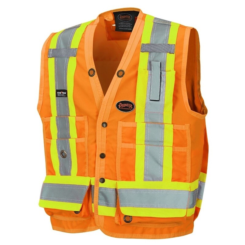 VEST ORANGE HI-VIS SURVEYORS SAFETY