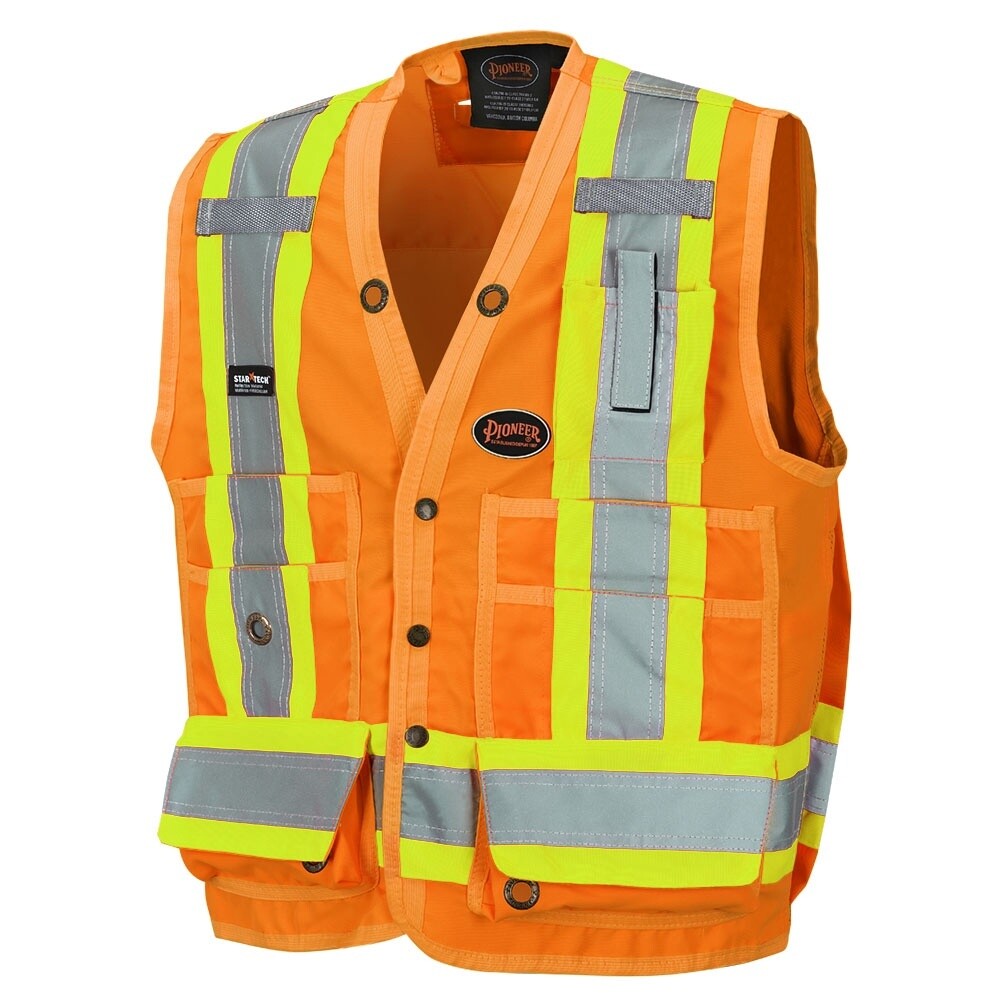 VEST ORANGE HI-VIS SURVEYORS SAFETY, Size: 2XL