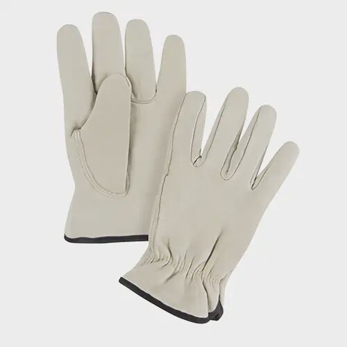 WINTER LINED DRIVER&#39;S GLOVES GRAIN COWHIDE PALM FLEECE LINING, Size: 2XL