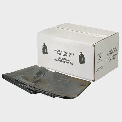 Heavy-Duty Garbage Bags, 4X Strong, 35&quot; W x 50&quot; L, 6 mils, Black, Open Top