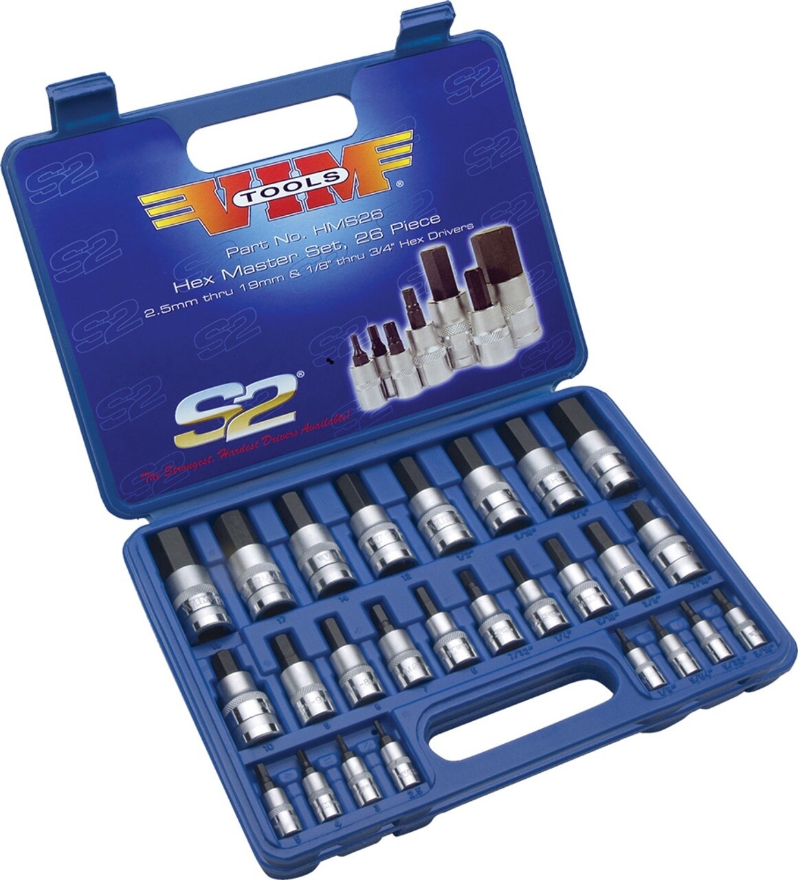 26PC (13PC STD&amp;13PC METRIC) MASTER HEX DR SET