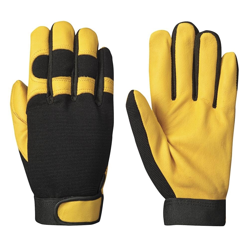 GLOVES - MECHANICS GOATGRAIN GOLD/BLK, Size: X-Large