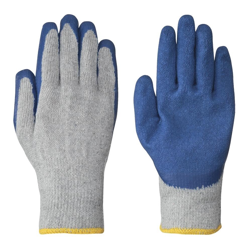 GLOVES - SEAMLESS KNIT LATEX - BLUE, Size: Large